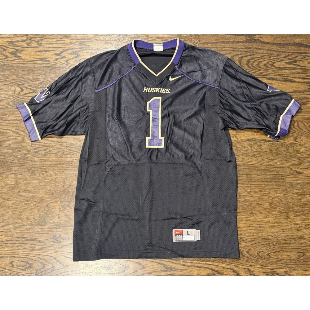 Nike UniversityWashington Football Jersey Men's Size Large  NCAA Huskies Black